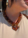 Tortoise Shell Heart Necklace