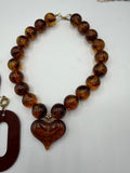 Tortoise Shell Heart Necklace
