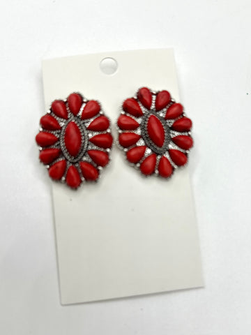 Red Stone Studs