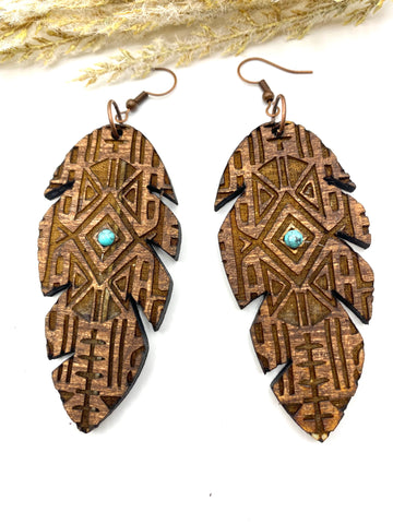 Feather Aztec Earrings
